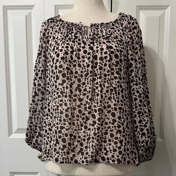 Sanctuary EUC❤️Black and Tan Patterned Peasant Blouse - Picture 6 of 8